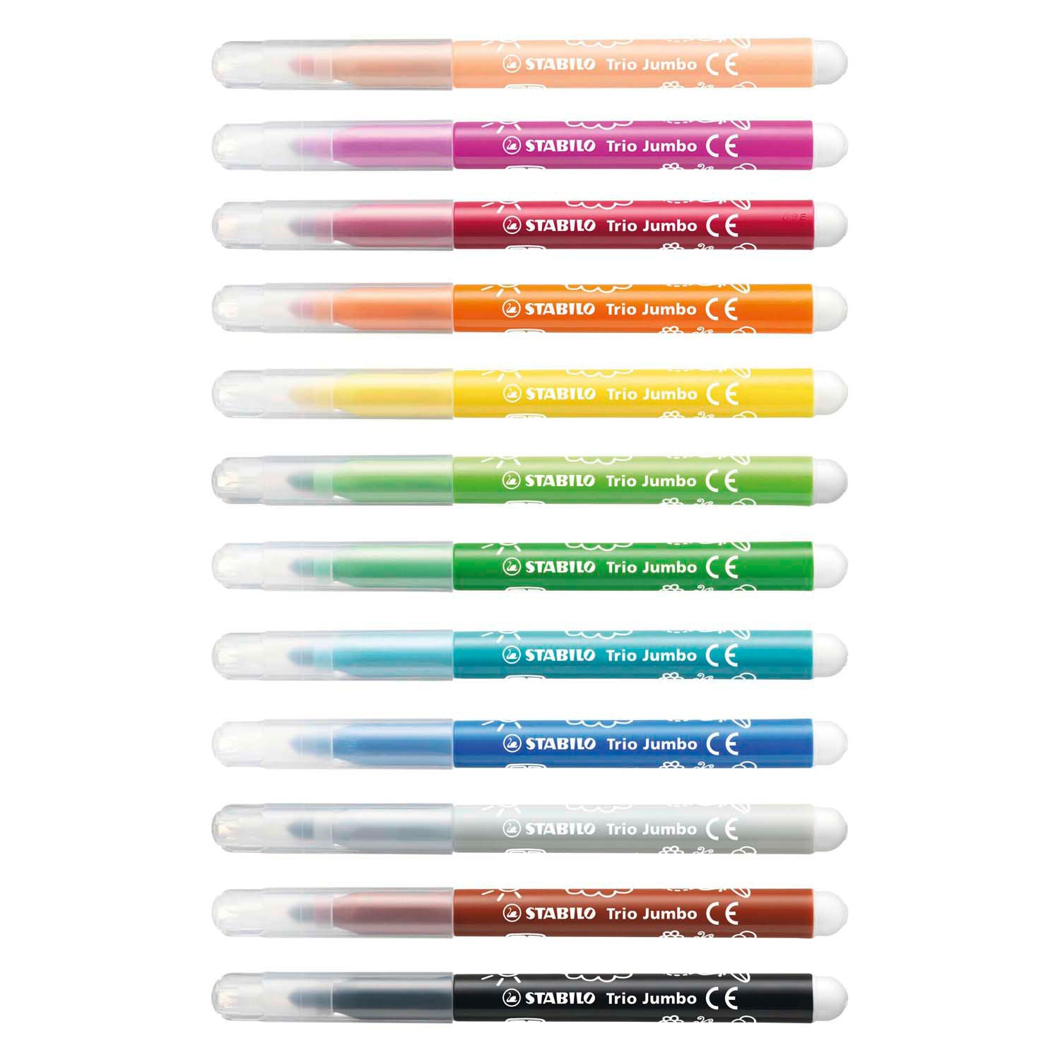 Stabilo Trio Jumbo ViltStifts, 12st.