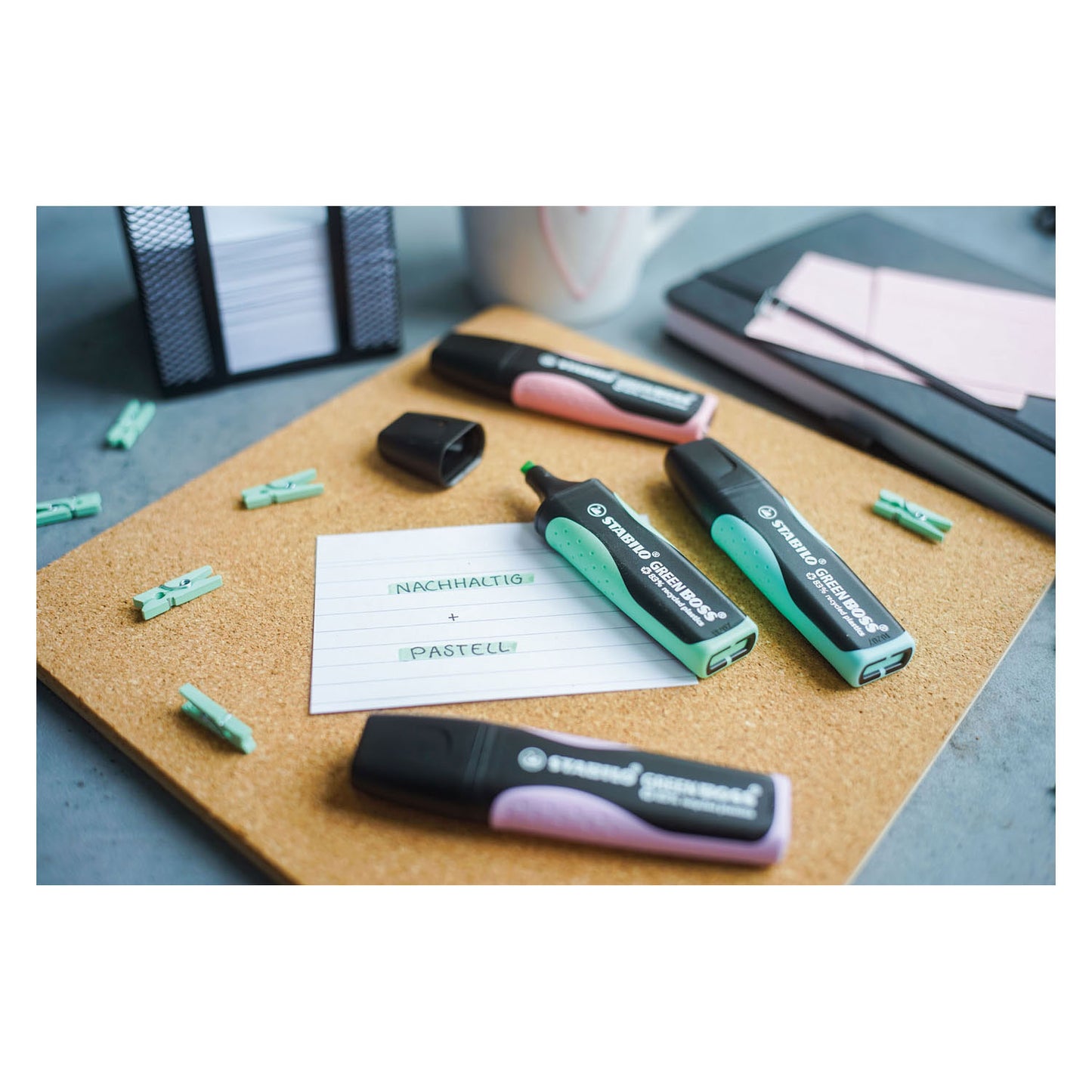 Stabilo GREEN BOSS Pastel Markeerstift Set Met 4 Stuks