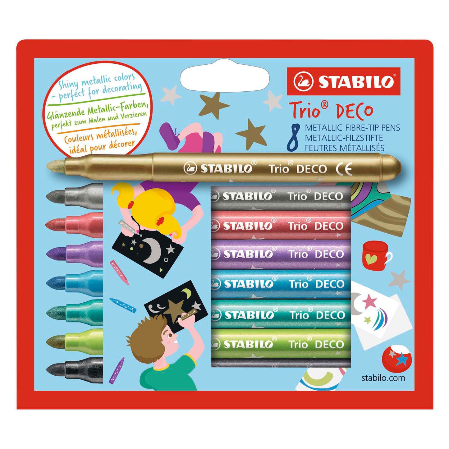 Stabilo Trio Deco Metallic FIENT -TIP PENS 8ST.