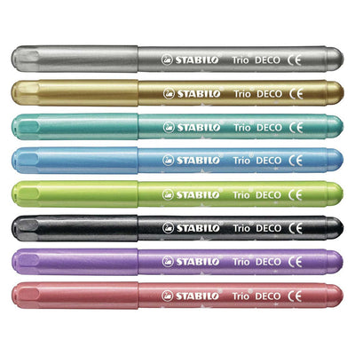 Stabilo trio deco - metallic viltstift - etui met 8 stuks