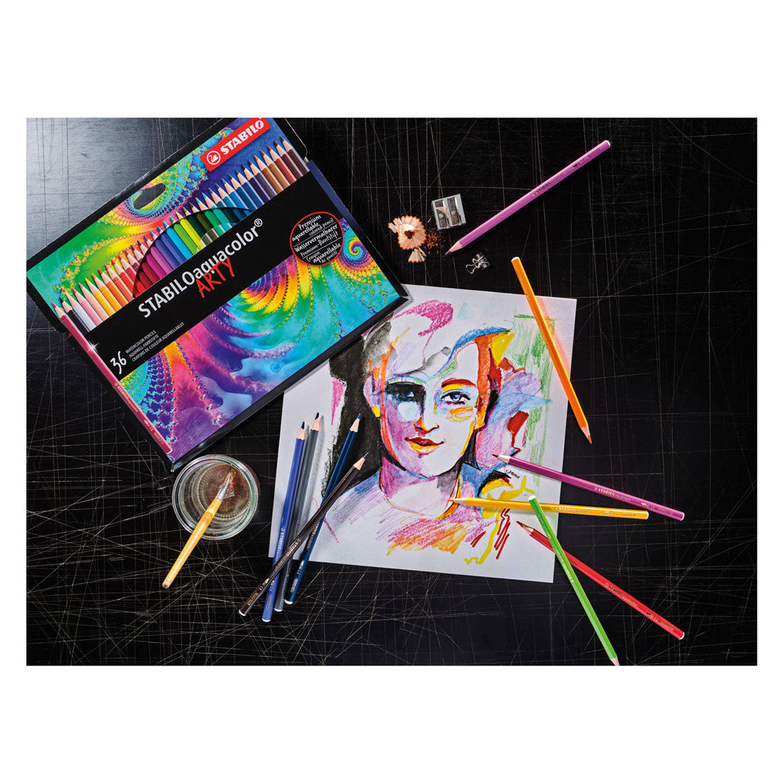 Stabilo aquacolor - aquarel kleurpotlood - arty - set 36 st.