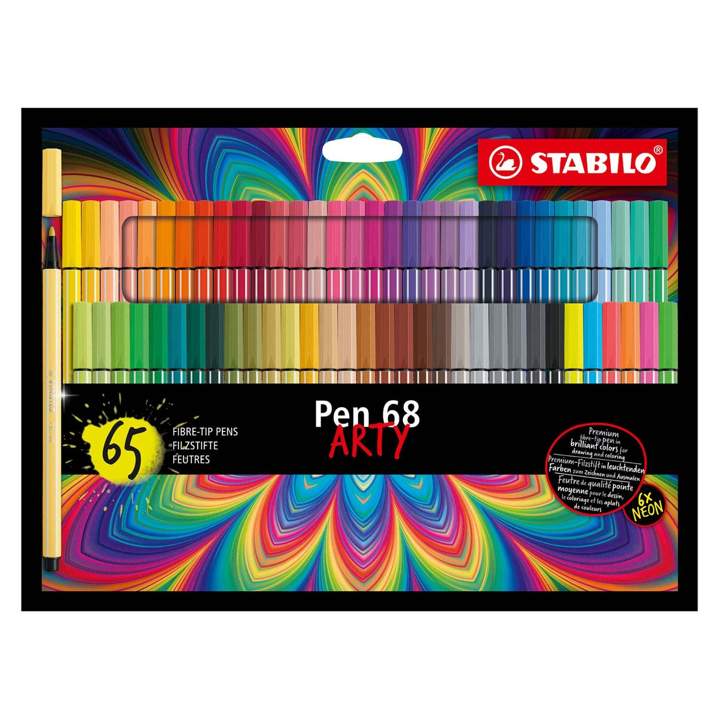 Stabilo Pen 68 FI SENT -TIP PEN ARTY Con 65 piezas