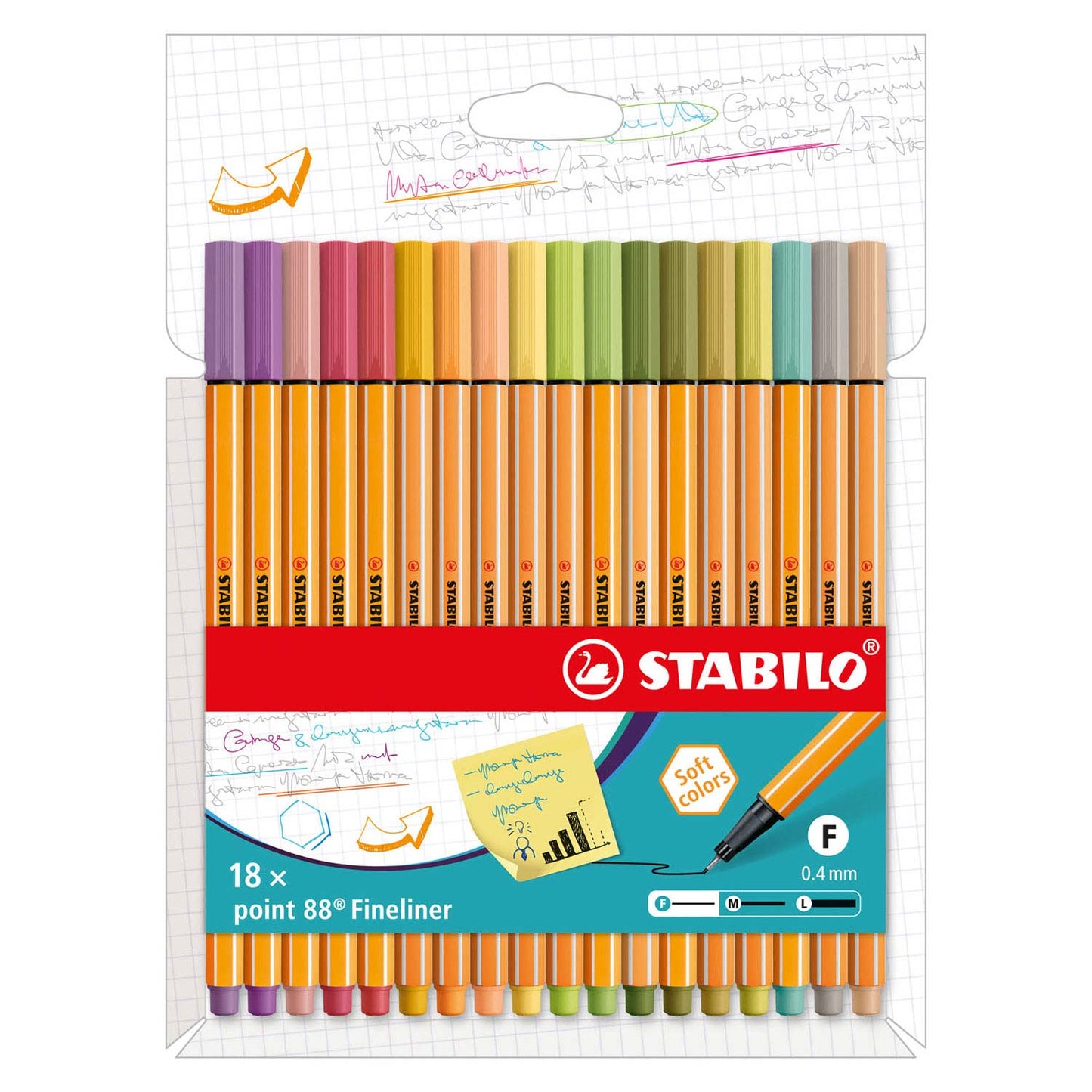 Stabilito Punto 88 Fineliners, 18 °.