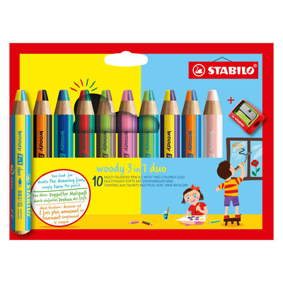 STABILO Woody 3in1 Duo met Puntenslijper, 11dlg.