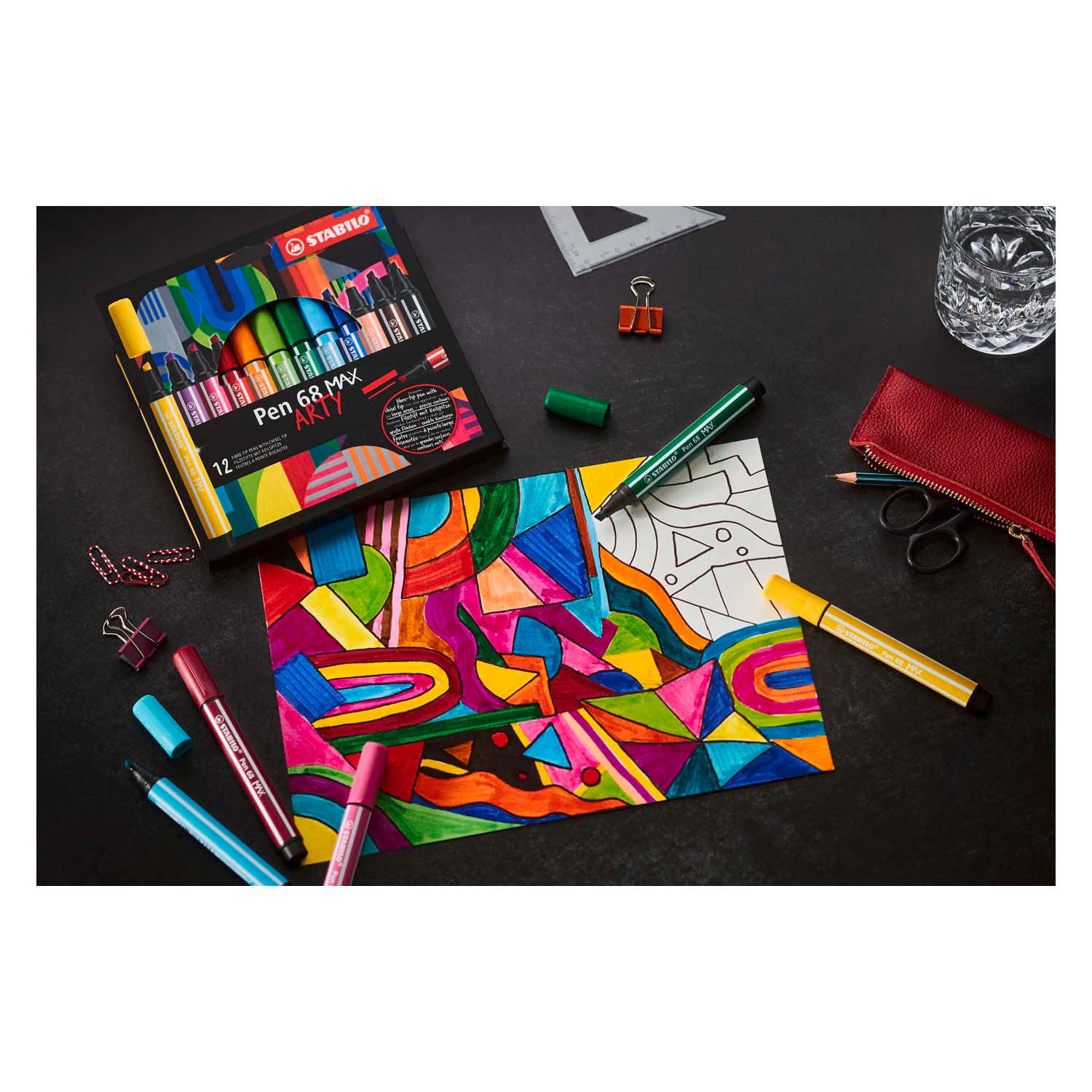 Stabilo Pen 68 Max felt -tip pen with thick chisel point Smaragdgroen