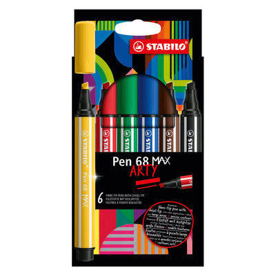 Penna Stabolo 68 MAX ARTY Felf -Tip Penna con Spessa picco di scalpello 6 colori