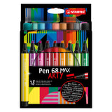 Stabilo Pen 68 Max Arty felt -tip pen with thick chisel peak 18 colors - afbeelding 1