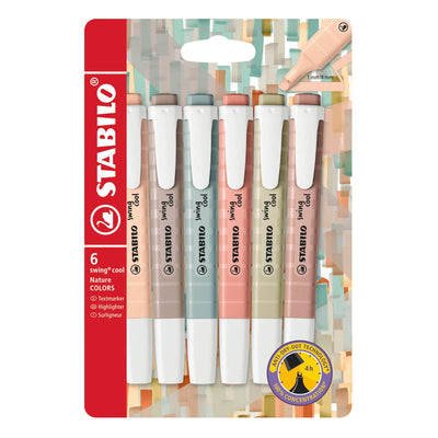 Stabilo swing cool naturecolors highlighters - 6 pcs.