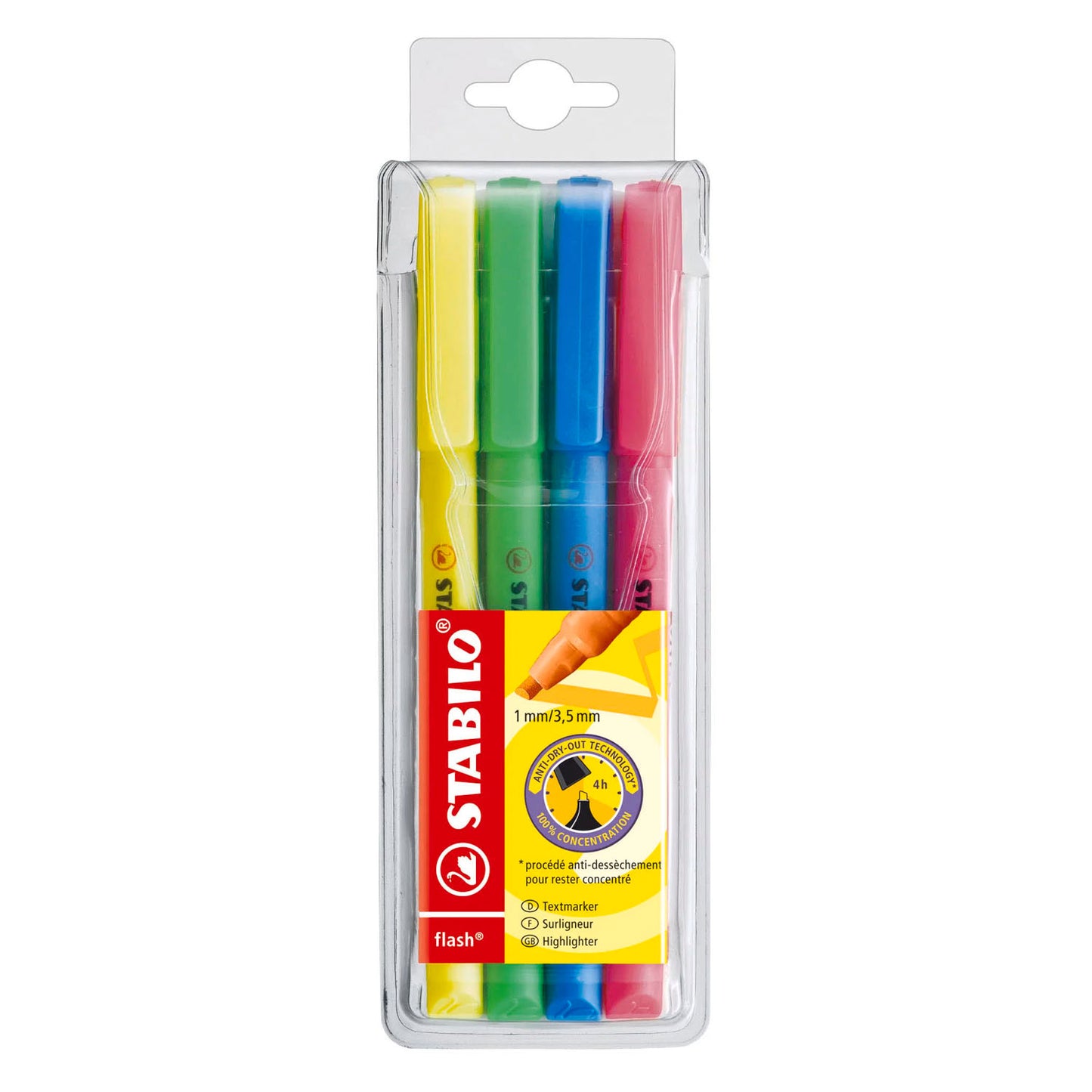 Resaltadores flash Stabilo - 4 uds.