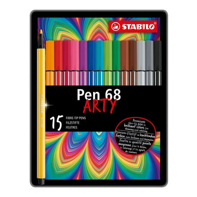Penna Stabilo 68 pennarelli artistici in custodia di metallo - 15 pz.