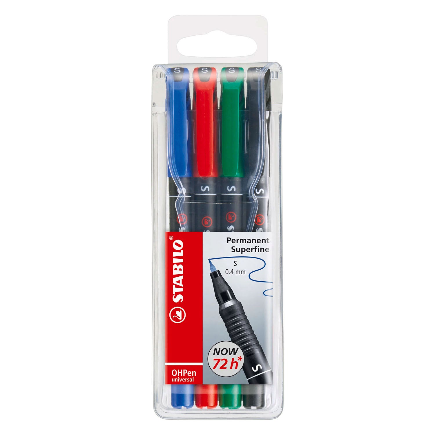 Rotulador permanente superfino Stabilo Ohpen en estuche - 4 uds.