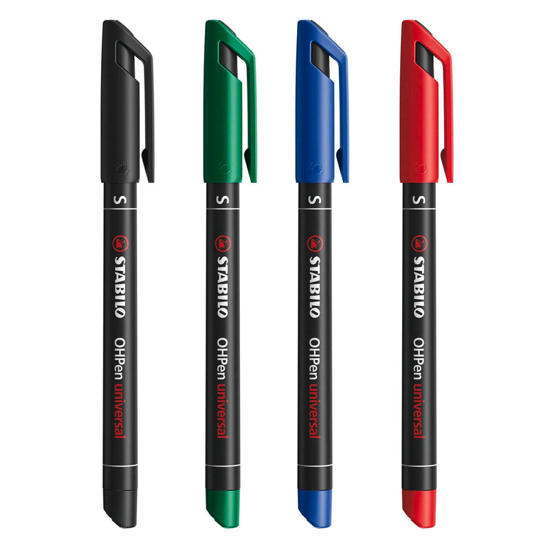 Rotulador permanente superfino Stabilo Ohpen en estuche - 4 uds.