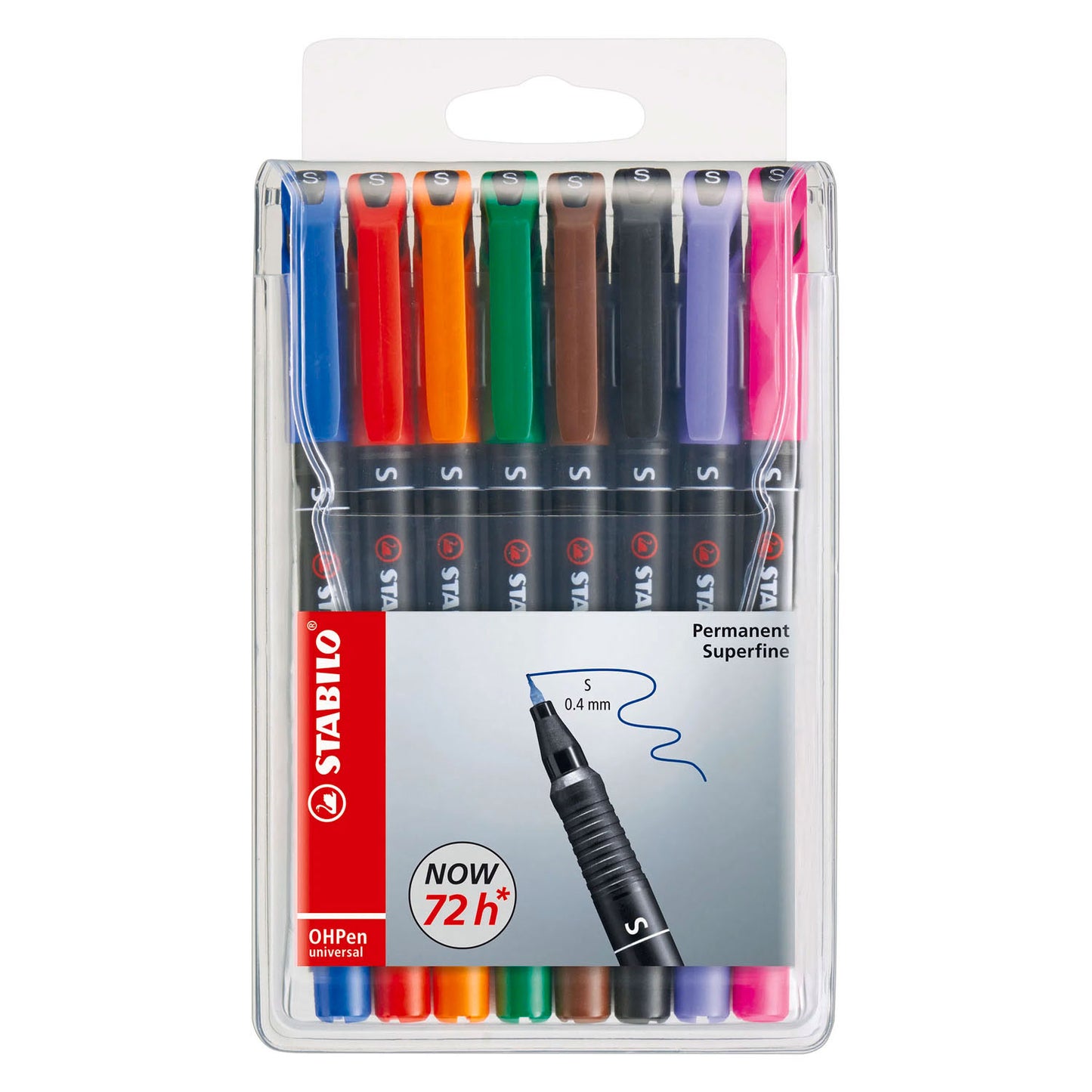 Stabilo ohpen pennarello indelebile superfine in astuccio - 8 pz.