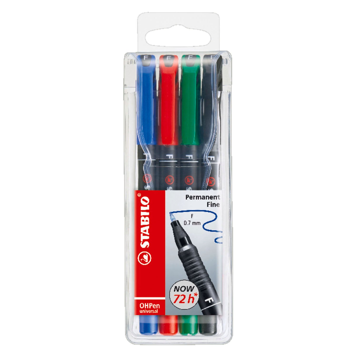 Stabilo ohpen fine permanent marker in case - 4 pcs.