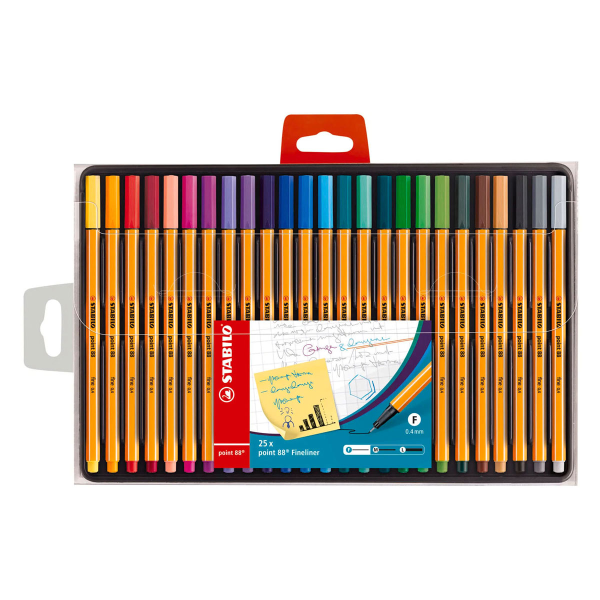 Stabilo point 88 - fineliner premium 0,4 mm - custodia con 25 colori diversi