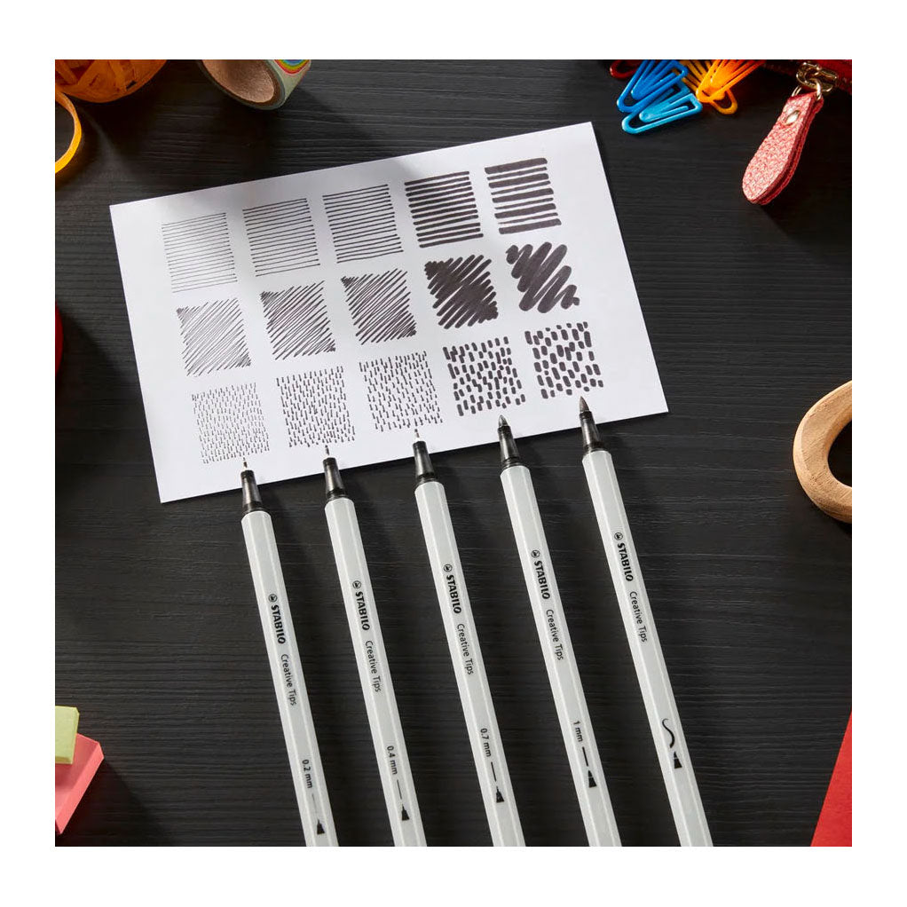 Stabilo creative tips penne artistiche diversi spessori di punta - 10 pz.