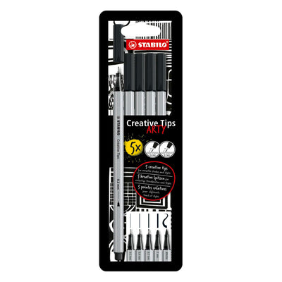 Stabilo creative tips arty bolígrafos negro - 5 piezas