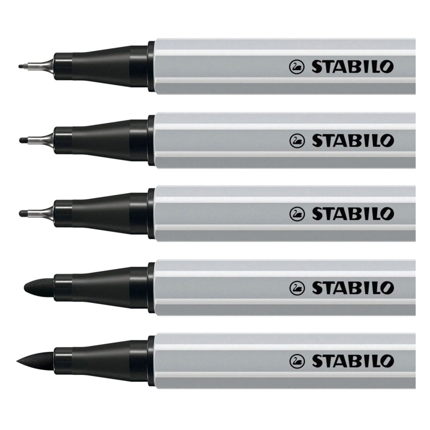 Stabilo creative tips arty bolígrafos negro - 5 piezas