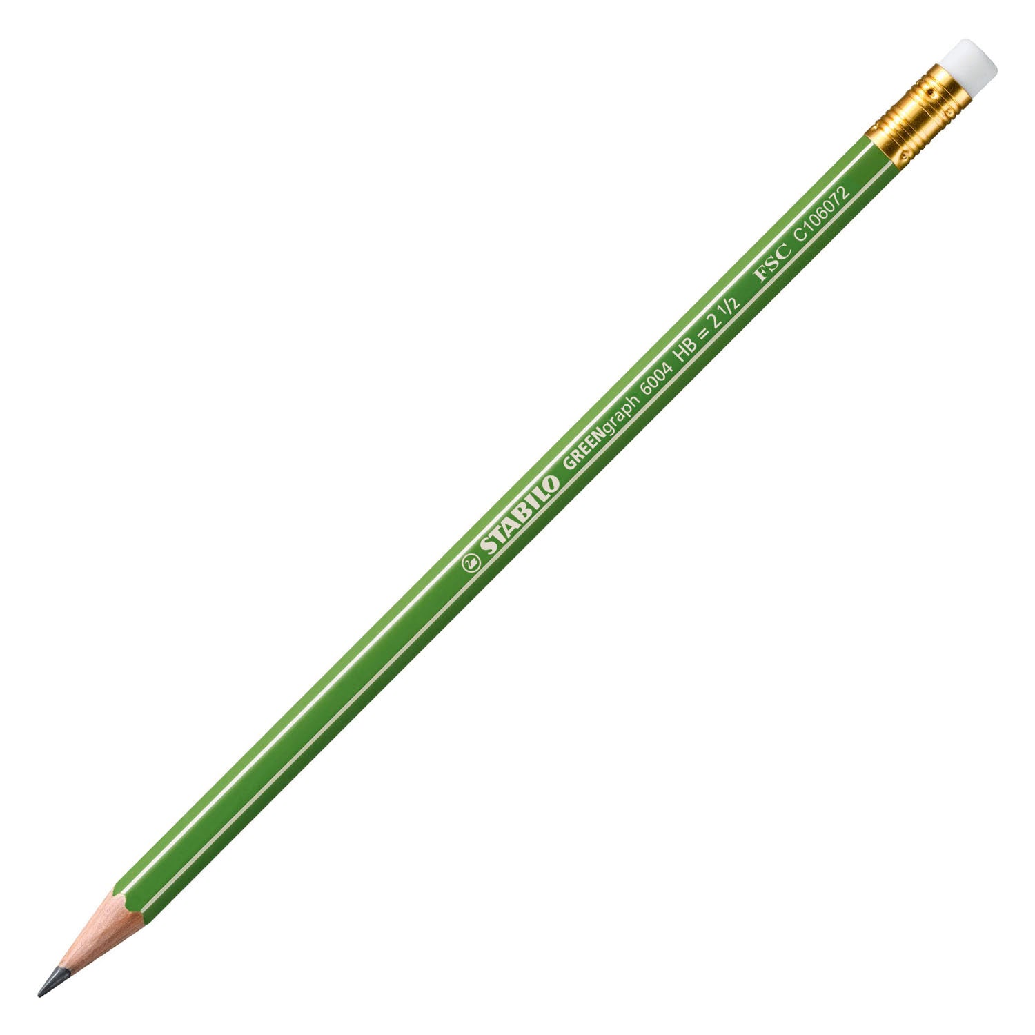Lápices de grafito Stabilo greengraph hb - 3 uds. con borrador