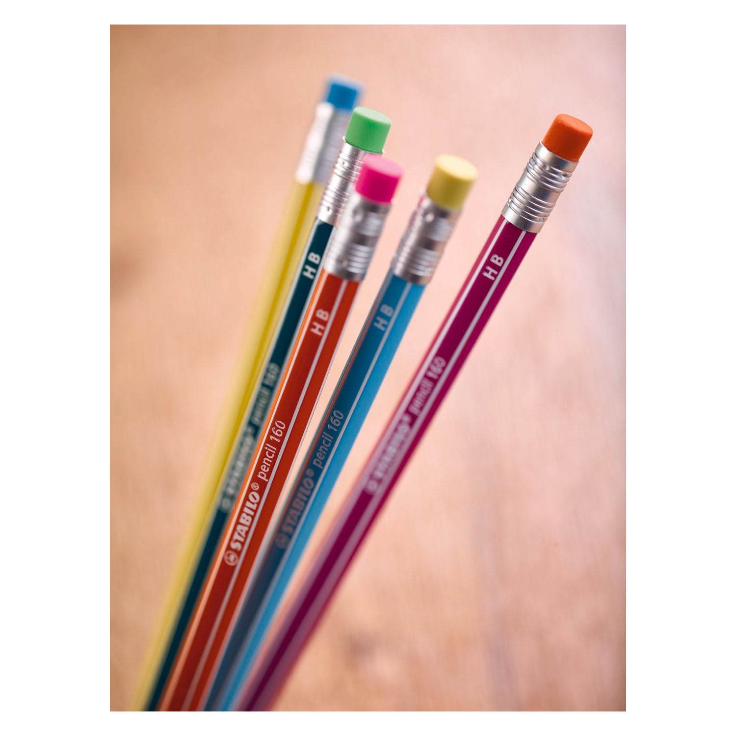 Lápices de grafito Stabilo 160 hb con punta de borrador - 4 uds.