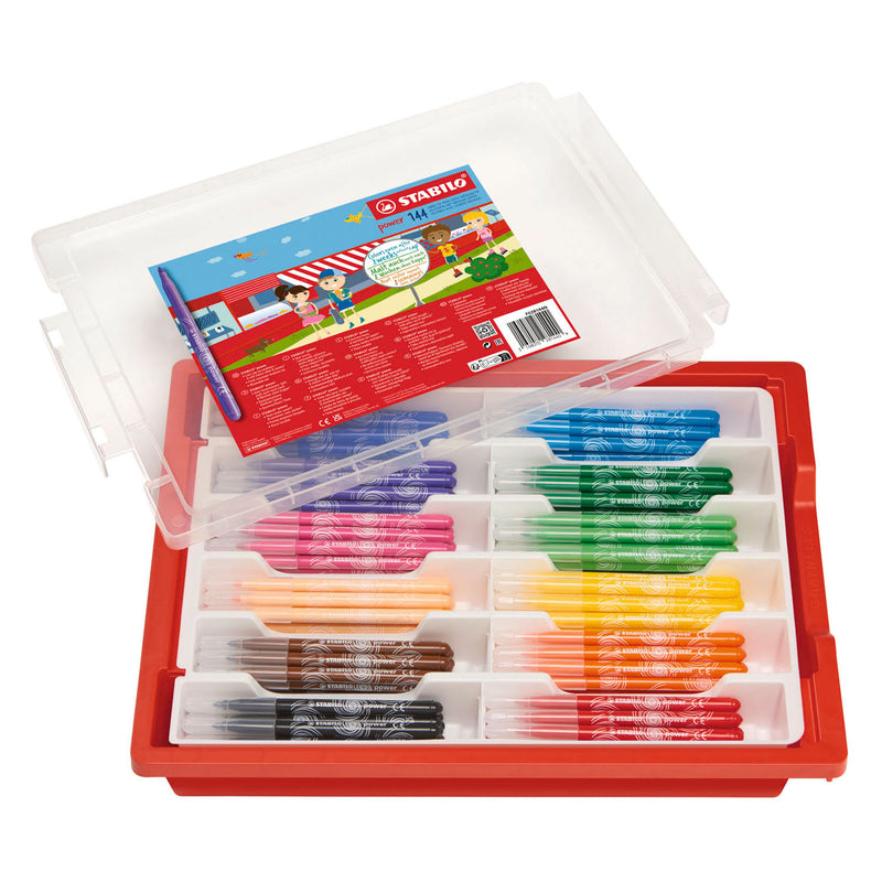 Confezione di pennarelli Stabilo power school - 144 pz.