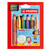 Matite colorate Stabilo woody 3in1 confezione scolastica - 48 pz. con 2 temperamatite