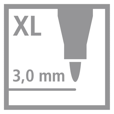 Stabilo trio jumbo - viltstift - robuuste xl-punt - 12 kleuren - plastic koker met 48 stuks