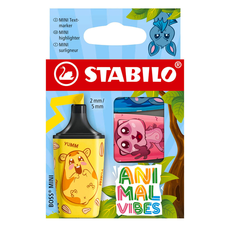 Mini evidenziatori Stabilo Animal Vibes Boss - 3 pz.