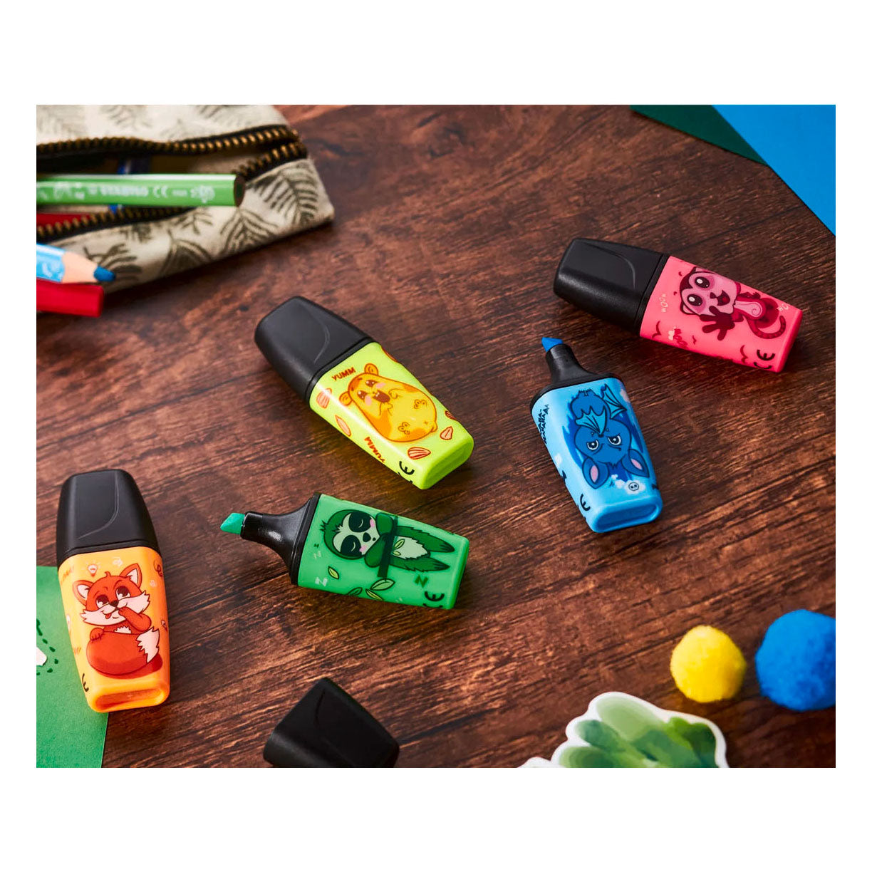 Mini evidenziatori Stabilo Animal Vibes Boss - 5 pz.