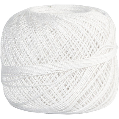 Filato di cotone mercerizzato dell'azienda Creativ, bianco, 20 gr 1 gomitolo