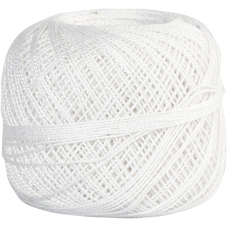 Creativ company hilo de algodón mercerizado, blanco, 20 gr 1 ovillo
