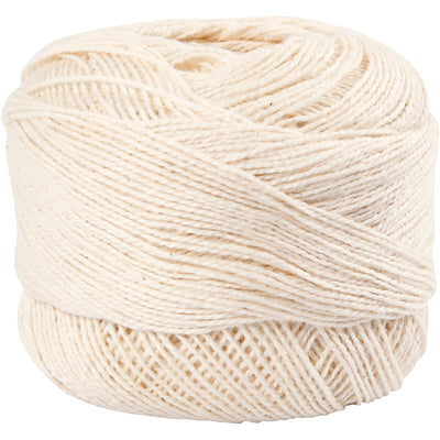 Creativ company hilo de algodón mercerizado, blanco roto, 20 gr 1 ovillo