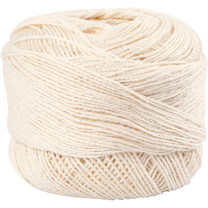 Creativ company hilo de algodón mercerizado, blanco roto, 20 gr 1 ovillo