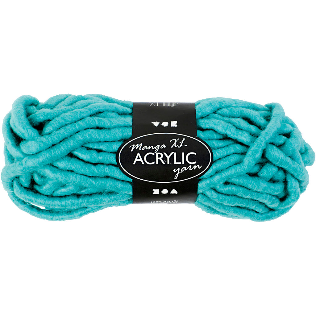 Creativ company hilo acrílico xl, l: 17 m, talla manga, turquesa, 200 g 1 ovillo