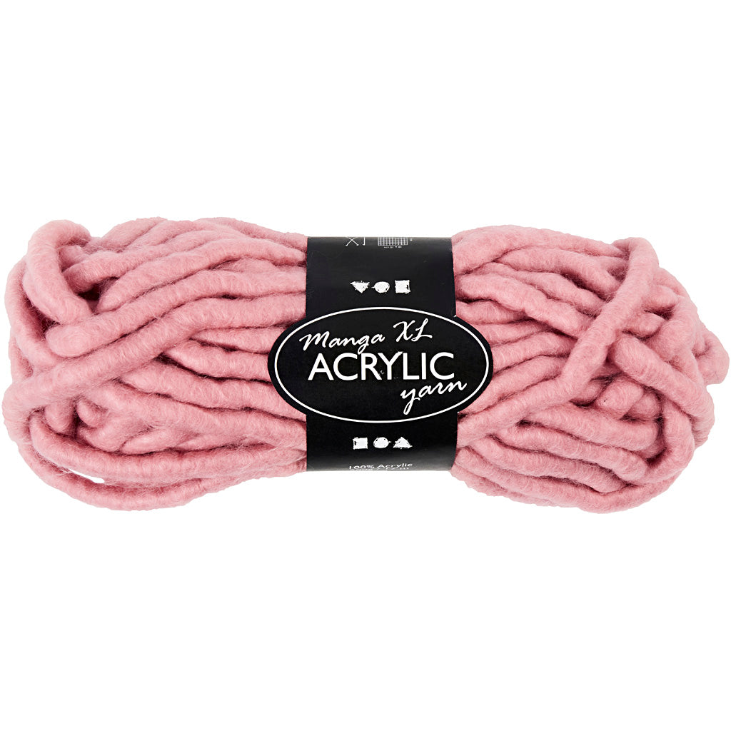 Creativ company hilo acrílico xl, l: 17 m, talla manga, rosa, 200 g 1 ovillo