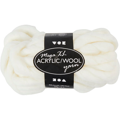 Filato acrilico Creativ Company xl, l: 15 m, taglia mega, bianco sporco, 300 g 1 gomitolo