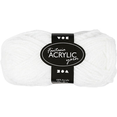 Hilo acrílico, blanco, 50gr, 80m