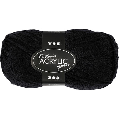 Hilo acrílico, negro, 50gr, 80m