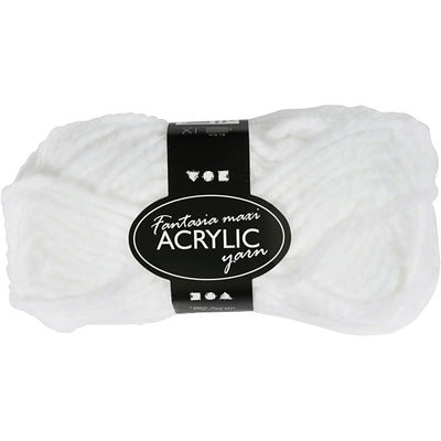 Filato acrilico Fantasia di Creativ Company, l: 35 m, maxi, bianco, 50 g 1 gomitolo