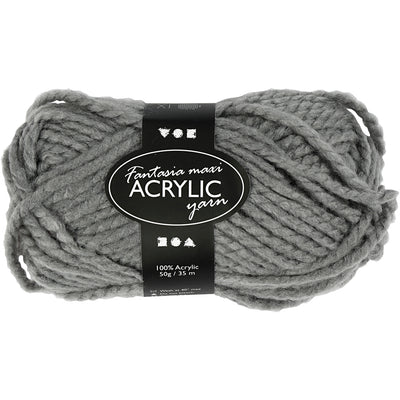 Creativ company hilo acrílico fantasia, l: 35 m, maxi, gris, 50 g 1 ovillo