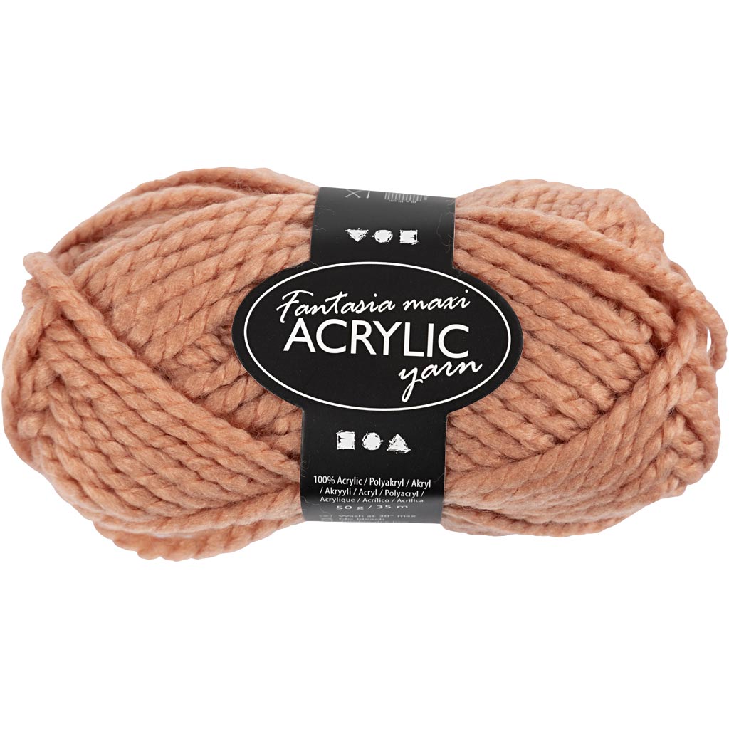 Creativ company fantasia filato acrilico, l: 35 m, maxi, beige, 50 g 1 gomitolo
