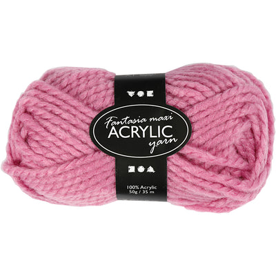 Creativ company hilo acrílico fantasia, l: 35 m, maxi, rosa, 50 g 1 ovillo