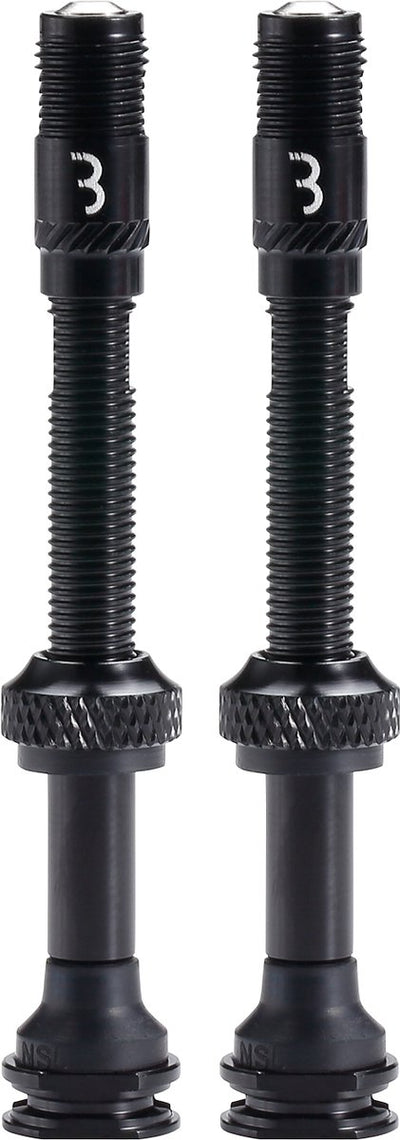 Bbb cycling corecap al valve - tubeless valve set - 300% more airflow - universal pump compatibility - aluminum - 60mm - 2 pieces - black - bti-166