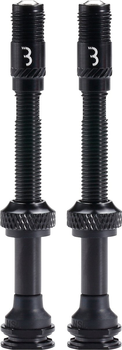 Válvula corecap al de ciclismo bbb - juego de válvulas sin cámara - 300% más flujo de aire - compatibilidad de bomba universal - aluminio - 60 mm - 2 piezas - negro - bti-166