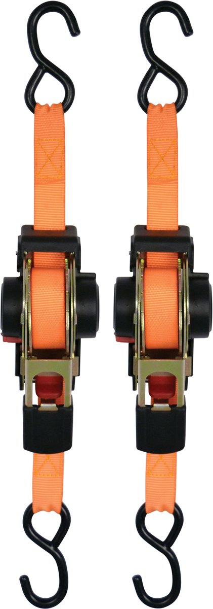 Cinghia di tensione Carpoint - ganci a S - automatica - lunghezza 3 metri - larghezza 25mm - fino a 325 kg - 2 pezzi