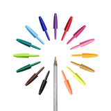 Bic cristal multicolour balpennen brede punt (1.6 mm) - verschillende kleuren - pak van 15 stuks - afbeelding 3