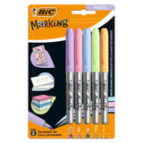 Bic intensity viltstiften permanent pastel, 5st. - afbeelding 1