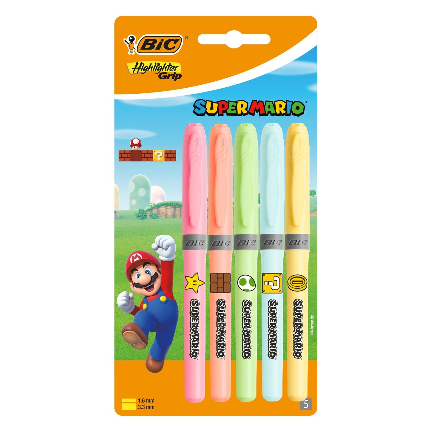 Bic Super Mario Markers, 5st.