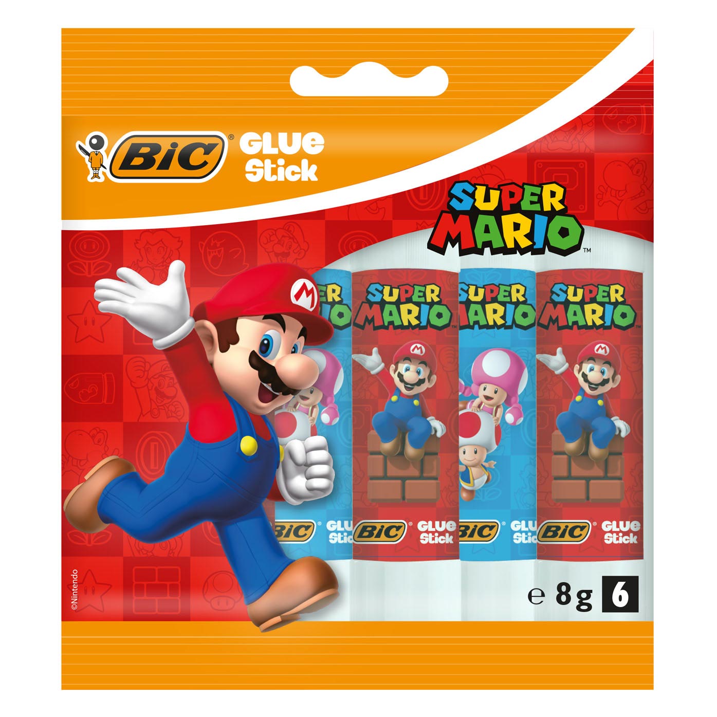 Bic Super Mario Glue Sticks, 6st.