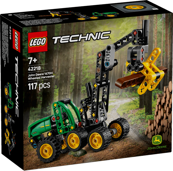 Lego technic 42218 cosechadora de madera john deere 1470h